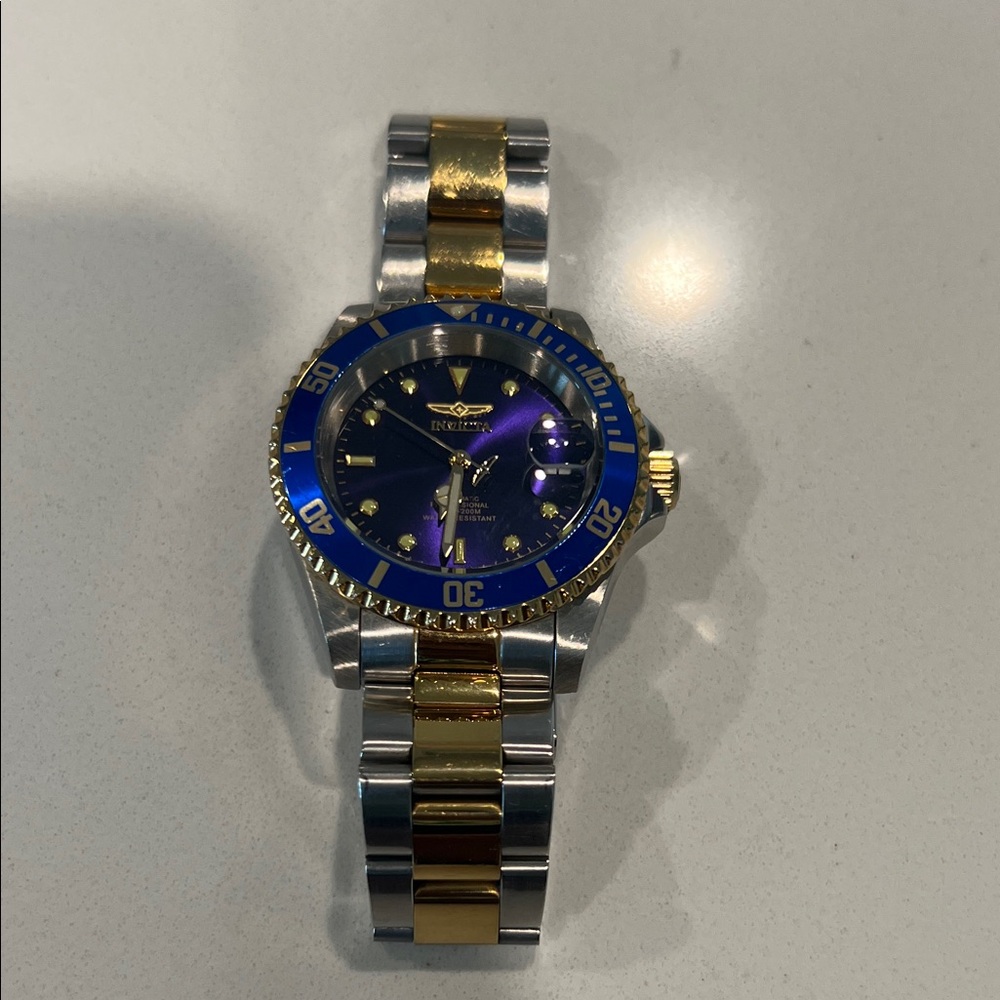Invicta Gold and Blue Dive Watch